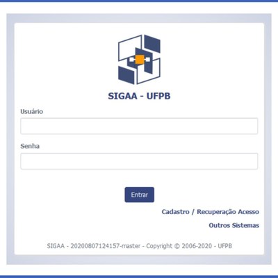 Tela SIGAA Tela SIGAA